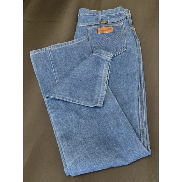 Wrangler Mens 35x36 Cowboy Cut 945DEN Regular Fit Jeans Dark Blue USA VTG - Picture 4 of 7